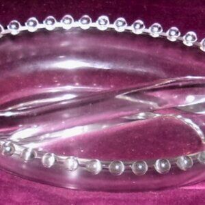 Fantastic Vintage Imperial Glass Oval Candlewick Divided Dish